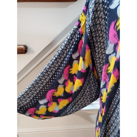 Multicolor Women's 100% Rayon Long Sleeve Casual Open Front Long Kimono Large - Picture 6 of 10